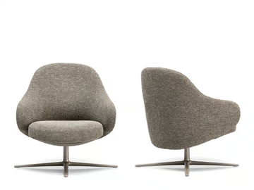 DUA LOUNGE - Swivel armchair with armrests with 4-spoke base by Kristalia - view 2
