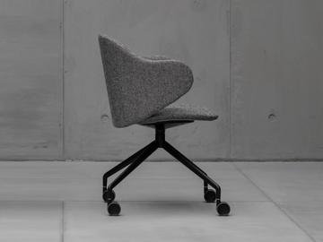 DUA - Swivel fabric chair with castors by Kristalia - view 2