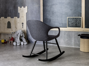 ELEPHANT ROCKING - Rocking fabric chair with armrests by Kristalia - view 3