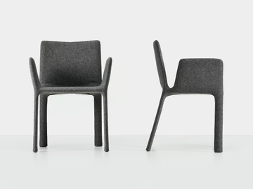 JOKO - Upholstered fabric chair with armrests by Kristalia - view 2