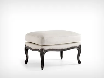 ISABELLE - Upholstered rectangular leather pouf by L'Origine - view 2