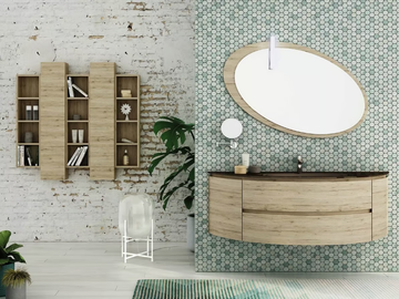 FREEDOM FC07 - Single wall-mounted HPL vanity unit with mirror by LEGNOBAGNO - view 2