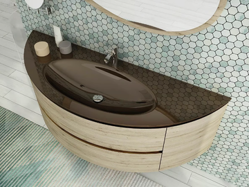FREEDOM FC07 - Single wall-mounted HPL vanity unit with mirror by LEGNOBAGNO - view 3