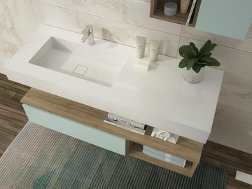 FREEDOM FL28 - Single wall-mounted HPL vanity unit with mirror by LEGNOBAGNO - view 3