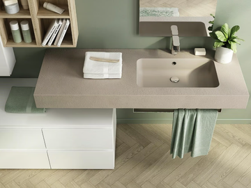 FREEDOM FL29 - Wall-mounted HPL vanity unit with towel rail with mirror by LEGNOBAGNO - view 3