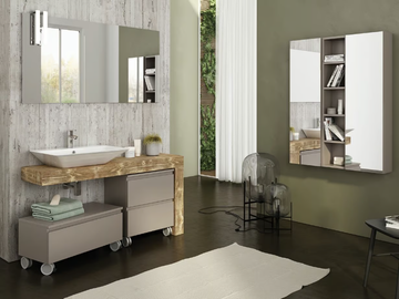FREEDOM FL31 - Single fir vanity unit with mirror by LEGNOBAGNO - view 2