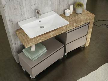 FREEDOM FL31 - Single fir vanity unit with mirror by LEGNOBAGNO - view 3