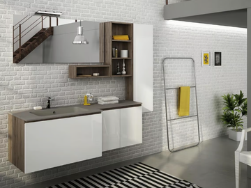 FREEDOM FL34 - HPL vanity unit with mirror by LEGNOBAGNO - view 2