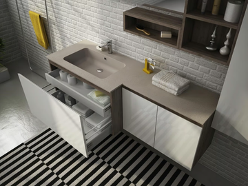 FREEDOM FL34 - HPL vanity unit with mirror by LEGNOBAGNO - view 3