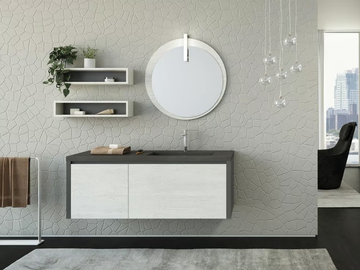 FREEDOM FL14 - Wall-mounted vanity unit with drawers with mirror by LEGNOBAGNO - view 2