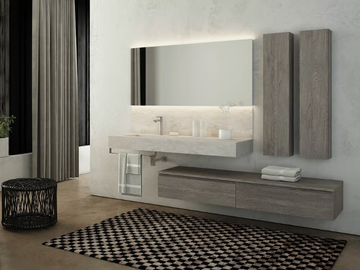 FREEDOM FL15 - Single wall-mounted HPL vanity unit with towel rail by LEGNOBAGNO - view 2