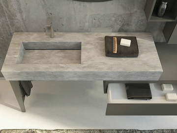 FREEDOM FL16 - Single porcelain stoneware vanity unit with doors with mirror by LEGNOBAGNO - view 3