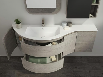 FREEDOM FC01 - Single wall-mounted HPL vanity unit with mirror by LEGNOBAGNO - view 3