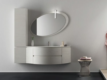FREEDOM FC02 - Single wall-mounted HPL vanity unit with mirror by LEGNOBAGNO - view 2