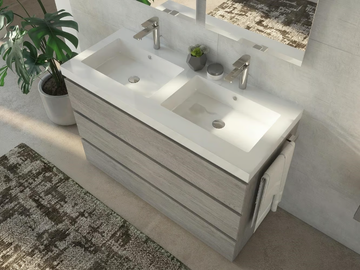 FREEDOM FL25 - Floor-standing double HPL vanity unit with towel rail by LEGNOBAGNO - view 3