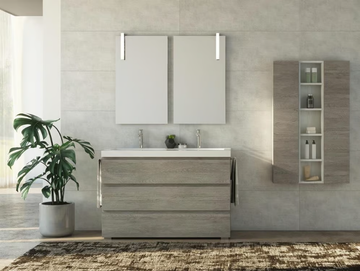 FREEDOM FL25 - Floor-standing double HPL vanity unit with towel rail by LEGNOBAGNO - view 2