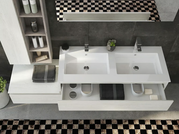 FREEDOM FL26 - Double wall-mounted HPL vanity unit with mirror by LEGNOBAGNO - view 3