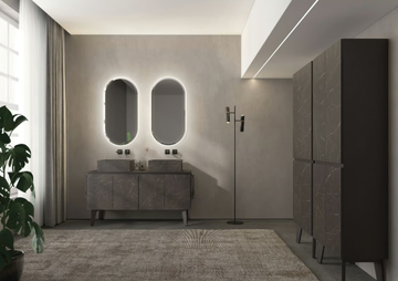 FREEDOM FL02 - Double HPL vanity unit with mirror by LEGNOBAGNO - view 3