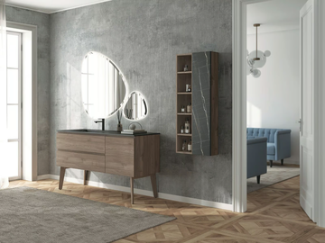 FREEDOM FL03 - Floor-standing HPL vanity unit with integrated washbasin by LEGNOBAGNO - view 3