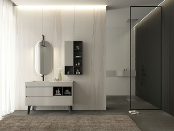 FREEDOM FL04 - Floor-standing wooden vanity unit with mirror by LEGNOBAGNO - view 3