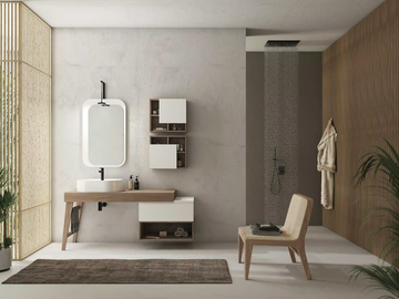 FREEDOM FL13 - Single wooden vanity unit with cabinets by LEGNOBAGNO - view 3