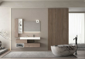 FREEDOM FL18 - Wall-mounted wooden vanity unit with cabinets by LEGNOBAGNO - view 3