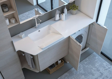 URBAN LAUNDRY 03 - Laundry room cabinet with hinged doors with sink by LEGNOBAGNO - view 3