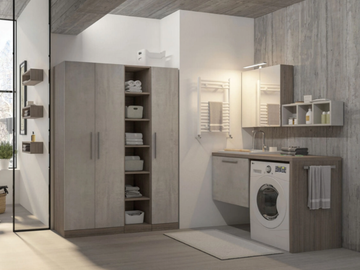 URBAN LAUNDRY 05 - Wall-mounted laundry room cabinet with sink by LEGNOBAGNO - view 2
