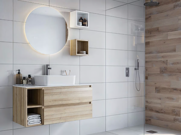 CUBIK 05 - Wall-mounted wooden vanity unit with drawers by LEGNOBAGNO - view 2