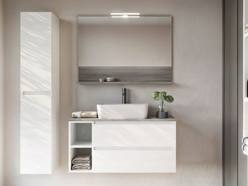 CUBIK 06 - Wall-mounted wooden vanity unit with drawers by LEGNOBAGNO - view 2