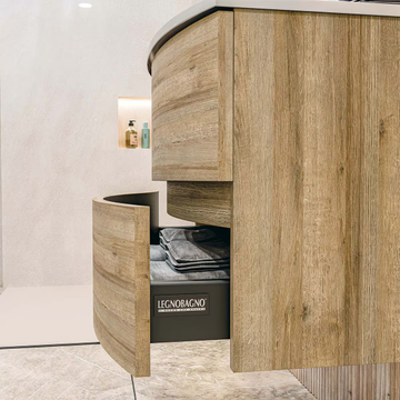 FLEX 03 - Suspended bathroom cabinet with drawers with mirror by LEGNOBAGNO - view 3