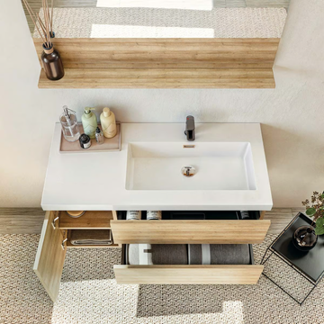 LINE 05 - Wall-mounted vanity unit with doors with drawers by LEGNOBAGNO - view 3