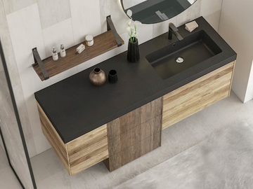 LIFE 02 - Floor-standing single vanity unit with mirror by LEGNOBAGNO - view 3