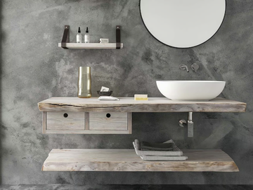 LIFE 03 - Single wall-mounted vanity unit with mirror by LEGNOBAGNO - view 3