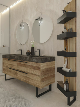 LIFE 04 - Floor-standing double vanity unit with drawers by LEGNOBAGNO - view 3