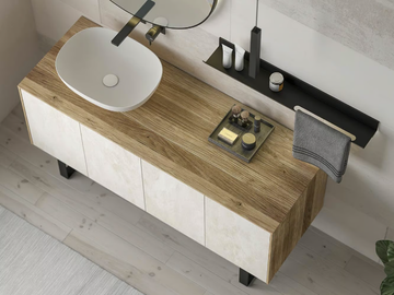 LIFE 07 - Floor-standing single vanity unit with doors by LEGNOBAGNO - view 3