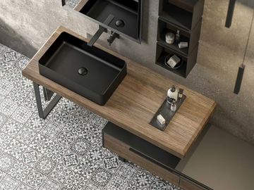 LIFE 08 - Floor-standing single vanity unit with mirror by LEGNOBAGNO - view 3