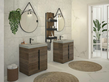 LIFE 09 - Floor-standing double vanity unit with drawers by LEGNOBAGNO - view 2