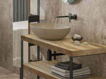 LIFE 11 - Floor-standing single vanity unit with cabinets by LEGNOBAGNO - view 3