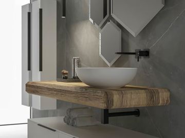 LIFE 12 - Single wall-mounted vanity unit with cabinets by LEGNOBAGNO - view 3