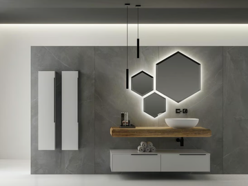 LIFE 12 - Single wall-mounted vanity unit with cabinets by LEGNOBAGNO - view 2