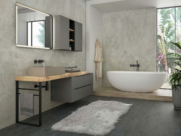LIFE 13 - Floor-standing single vanity unit with cabinets by LEGNOBAGNO - view 2