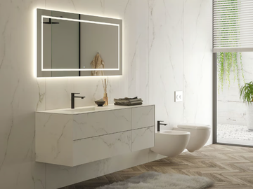 LIFE 15 - Single wall-mounted vanity unit with mirror by LEGNOBAGNO - view 2