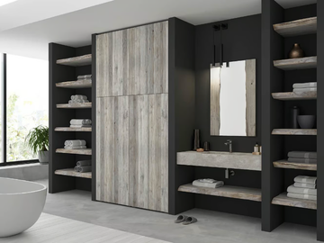 LIFE 16 - Single wall-mounted vanity unit with mirror by LEGNOBAGNO - view 2