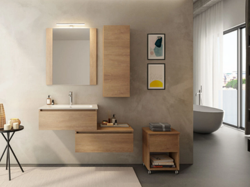 URBAN COMPONIBILE 01 - Wall-mounted sectional wooden vanity unit by LEGNOBAGNO - view 2