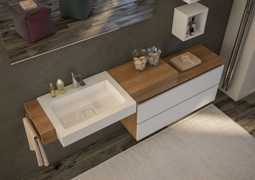 URBAN COMPONIBILE 14 - Wall-mounted vanity unit with drawers by LEGNOBAGNO - view 3