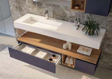 URBAN COMPONIBILE 16 - Wall-mounted vanity unit with drawers by LEGNOBAGNO - view 3
