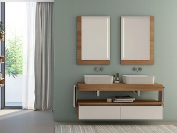 URBAN COMPONIBILE 04 - Double sectional vanity unit by LEGNOBAGNO - view 2