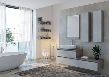 URBAN COMPONIBILE 07 - Sectional wall-mounted vanity unit with cabinets by LEGNOBAGNO - view 2