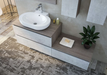 URBAN COMPONIBILE 07 - Sectional wall-mounted vanity unit with cabinets by LEGNOBAGNO - view 3